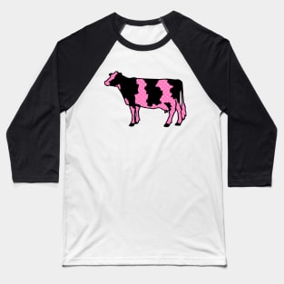 Pink Hearts Dairy Cow Silhouette  - NOT FOR RESALE WITHOUT PERMISSION Baseball T-Shirt